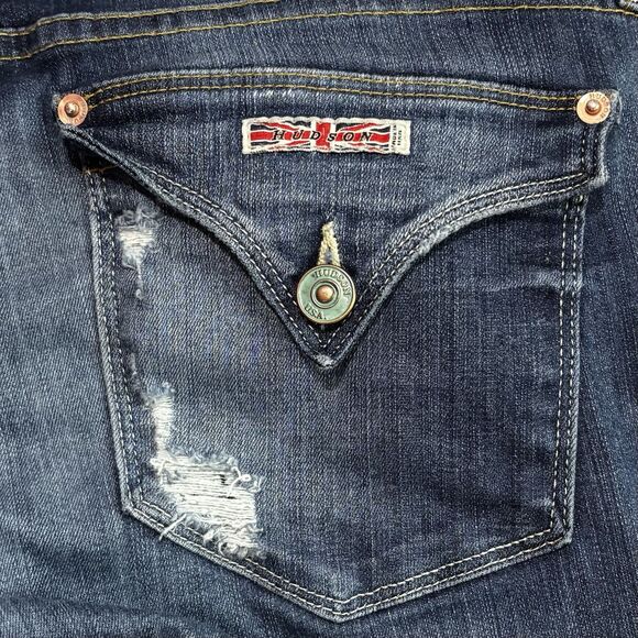 Hudson Ginny Crop Straight Cuff Denim Jeans Women's Size 29 Festival Casual - Picture 6 of 13